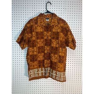 Patagonia tribal turtle print button down shirt